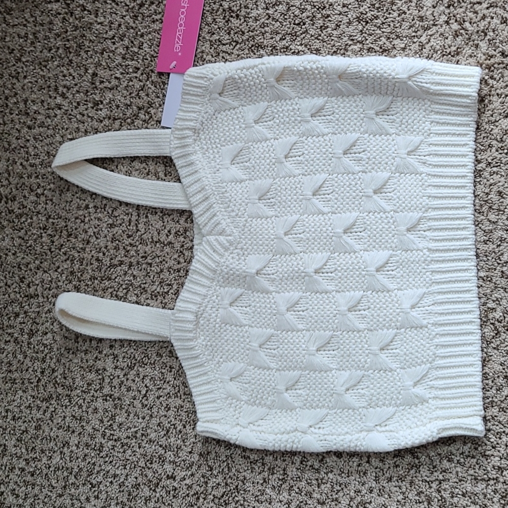 Cream cropped sweater tank